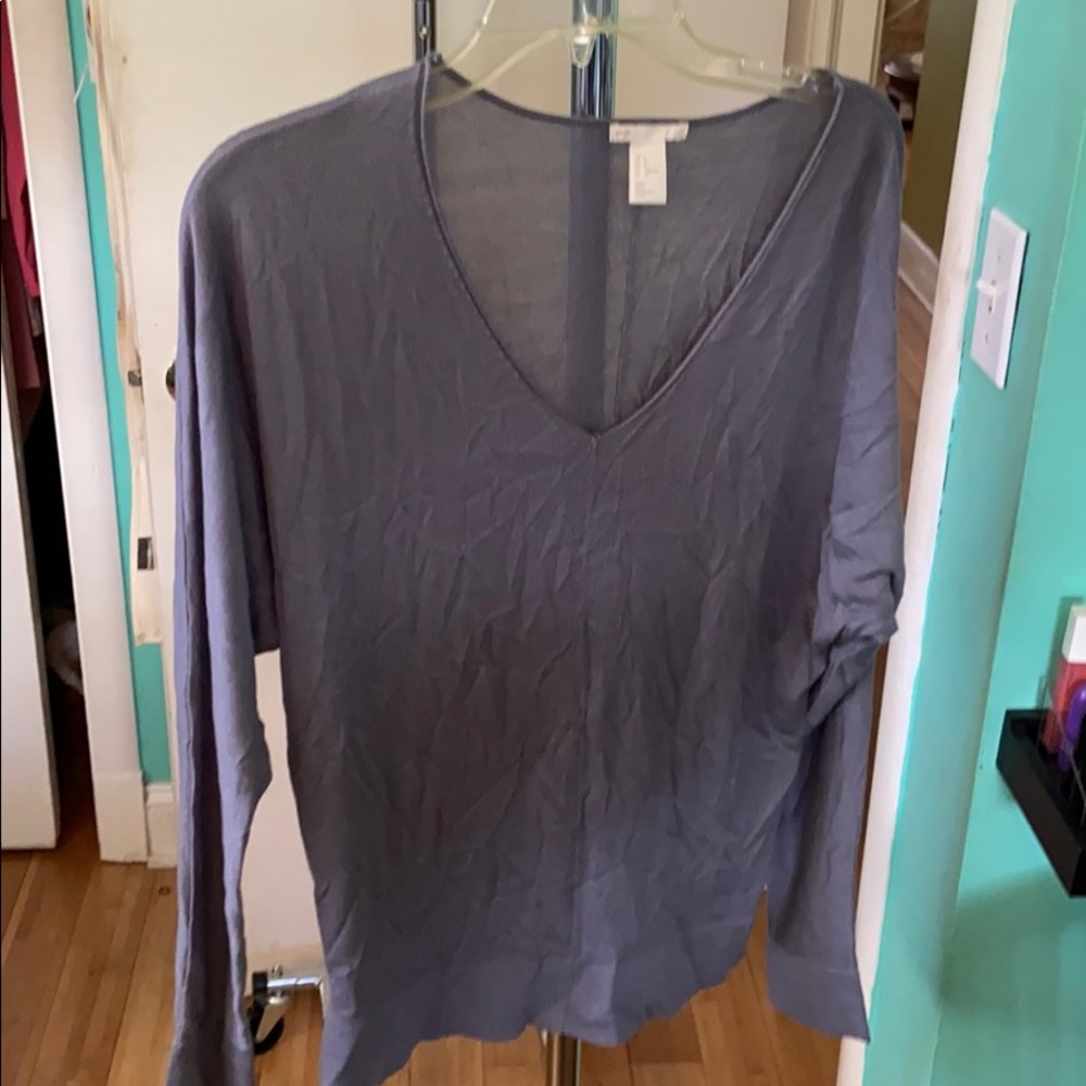 Gray v-neck sweater